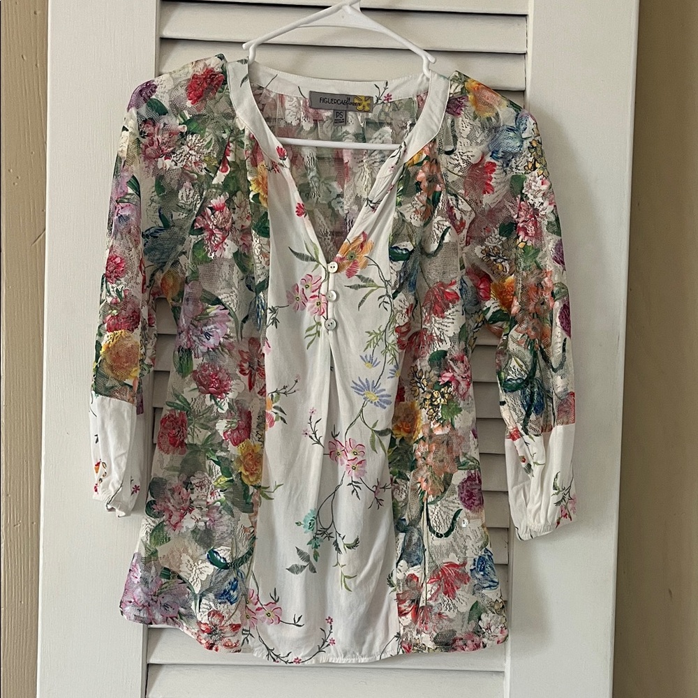 Fig & Flower Anthropology Floral  Blouse